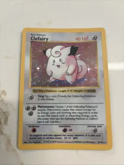 Pokemon TCG Clefairy Holo Card Base Set, Shadowless Rare, 5/102 NM/LP - Image 2