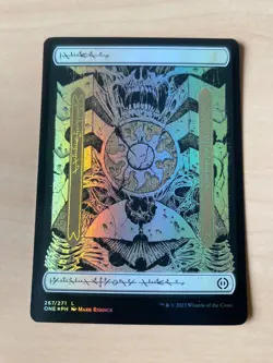 MTG Full Art Foil land Phyrexian Phyrexia:All Will Be One NM 5 Card Land Set - Image 2