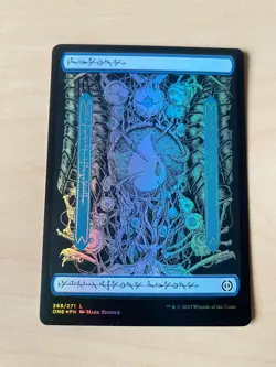 MTG Full Art Foil land Phyrexian Phyrexia:All Will Be One NM 5 Card Land Set - Image 3