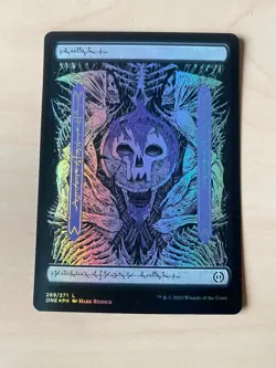 MTG Full Art Foil land Phyrexian Phyrexia:All Will Be One NM 5 Card Land Set - Image 4