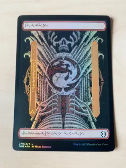 MTG Full Art Foil land Phyrexian Phyrexia:All Will Be One NM 5 Card Land Set - Image 5