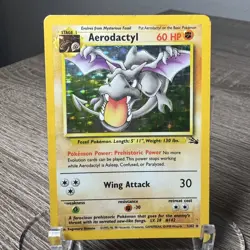 Aerodactyl Fossil 1/62 Holo Rare Vintage Pokemon TCG Card MP-HP - Image 1