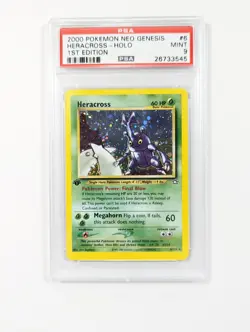 2000 Pokemon Heracross 1st Edition Neo Genesis PSA 9 Mint Holo 6/111 WOTC - Image 1