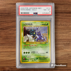 PSA 8 Heracross No. 214 Neo Genesis Holo Rare 2000 Japanese Pokemon TCG LOW POP - Image 1