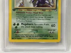 Pokemon TCG Neo Genesis Heracross Holo First Edition #6 PSA 8 - Image 3