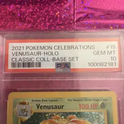 PSA 10 Venusaur 15/102 Celebrations Classic Collection Holo Pokemon Card - Image 3