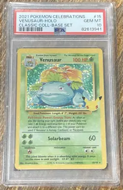 PSA 10 GEM MINT Venusaur Celebrations Classic Collection Pokemon Card 15/102 - Image 1