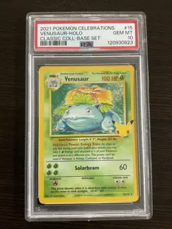 PSA 10 GEM MINT Venusaur Celebrations Classic Collection Pokemon Card 15/102 - Image 1