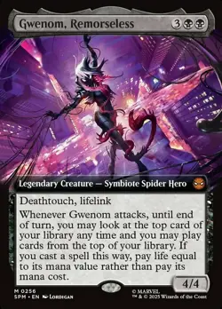 1 x Gwenom, Remorseless - Extended Art - Marvel's Spider-Man - NM-Mint - MTG - Image 1