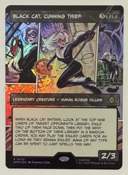 Black Cat, Cunning Thief Borderless Foil - Marvel's Spider-Man MTG - Image 1
