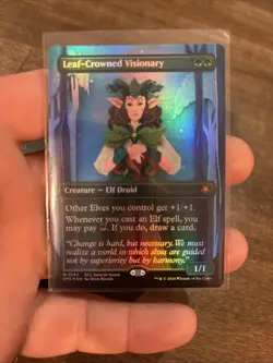 Leaf-Crowned Visionary - BORDERLESS FOIL- Special Guests - Lorwyn Eclipsed - MTG - Image 1