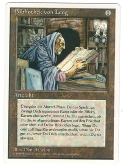 MTG LIBRARY OF LENG GERMAN 4TH EDITION UNCOMMON ARTIFACT LP/NM NO HAND SIZE EDH - Image 1