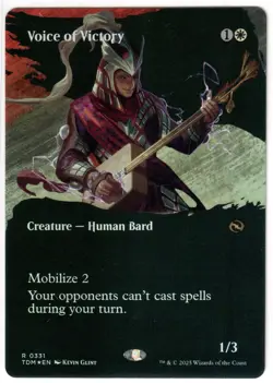 Magic the Gathering - TDM - Rare - Voice of Victory BORDERLESS FOIL - Mint - Image 1