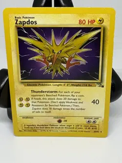 Pokemon TCG Zapdos 30/62 Fossil AND 2001 Entei Reverse Holo Black Star Promo 34 - Image 2