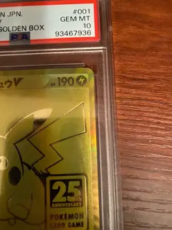 2021 POKEMON 25TH ANV PROMO GOLDEN BOX-JPN #001 FULL ART/PIKACHU V PSA 10 - Image 5
