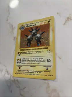 Pokemon TCG Magneton Base Set Holo Shadowless Rare Card 9/102 MP - Image 4