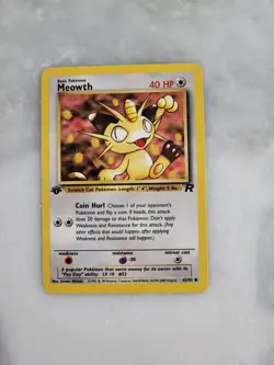 Meowth 62/82 - 1st Edition Team Rocket Vintage Pokemon Card - M - Image 1