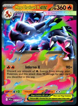 Pokemon TCG Mega Charizard X ex 013/094 2025 Phantasmal Flames Double Rare - LP - Image 1