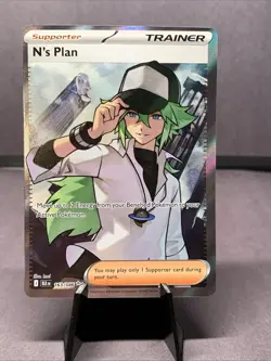 Pokemon TCG N's Plan 163/086 Black Bolt Full Art Secret Rare NM/M - Image 1