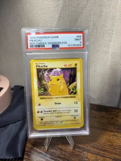 Pikachu Pokemon Base Set Shadowless Red Cheeks #58 PSA 9 Mint - Image 1