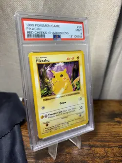 Pikachu Pokemon Base Set Shadowless Red Cheeks #58 PSA 9 Mint - Image 2