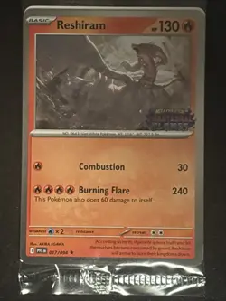 Sealed Reshiram 017/094 Pokemon Phantasmal Flames Stamped Barnes & Noble Promo - Image 1