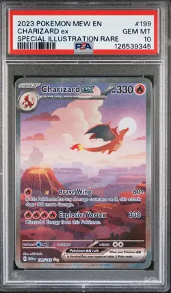 2023 POKEMON MEW EN-151 SPECIAL ILLUSTRATION RARE #199 CHARIZARD EX PSA 10 - Image 1