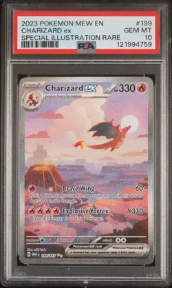PSA 10 2023 POKEMON MEW EN-151 | SPECIAL ILLUSTRATION RARE #199 CHARIZARD EX - Image 1