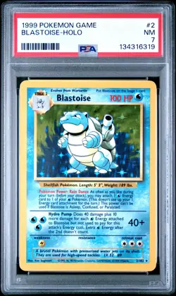 1999 POKEMON GAME #2 BLASTOISE-HOLO PSA 7 - Image 1