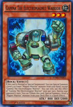 YUGIOH GAMMA THE ELECTROMAGNET WARRIOR SUPER RARE 1ST NM CONDITION SDMY-EN003 - Image 1