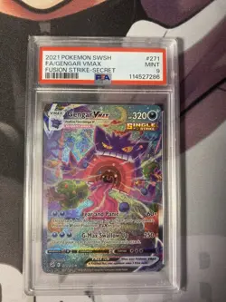 2021 Pokemon SWSH FA/Gengar VMAX Fusion Strike PSA #271 MT 9 - Image 1