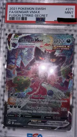 PSA 9 Gengar VMAX Alternate Art Secret, Fusion Strike 271/264, MINT - Image 1