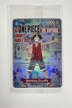 Monkey.D.Luffy College Basketball US Voyage) P-055 One Piece Promotion - Sealed - Image 1