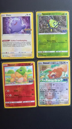 Numel Peelable Ditto 013/078 & Spinarak 006 & Bidoof 059 Pokemon GO Reverse Holo - Image 1