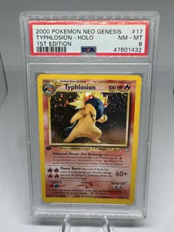 PSA 8 Typhlosion 1st Edition Holo Rare Neo Genesis 2000 Pokemon Card #17 - Image 1