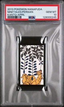 PSA 10 GEM MINT 2013 POKEMON HANAFUDA KANTO NINETALES/PERSIAN KANTO-APRIL - Image 1