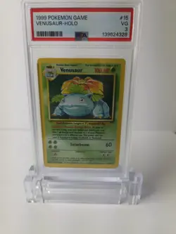 1999 POKEMON GAME #15 VENUSAUR-HOLO 15/102 BASE SET PSA 3 VG - Image 3