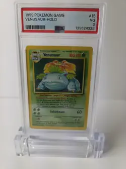 1999 POKEMON GAME #15 VENUSAUR-HOLO 15/102 BASE SET PSA 3 VG - Image 4