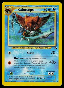 Pokemon Card - Kabutops Neo Discovery 25/75 Rare - Image 1