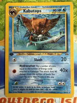 Pokemon Kabutops 1st Edition Neo Discovery 25/75 Non Holo Rare Heavily Played - Image 1