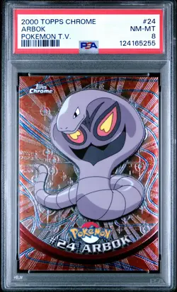 2000 TOPPS CHROME POKEMON T.V. #24 ARBOK PSA 8 - Image 1