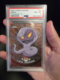 PSA 8 2000 Pokemon Game Topps Chrome Arbok TV Rare Base Series 1 GEM MINT 24 - Image 3