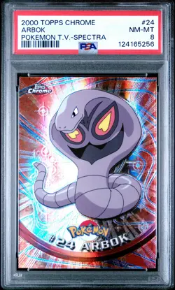 2000 TOPPS CHROME POKEMON T.V. SPECTRA #24 ARBOK PSA 8 - Image 1