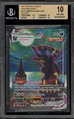 Pokemon Umbreon VMAX Evolving Skies Secret Rare Full Alt Art #215 BGS 10 - Image 1