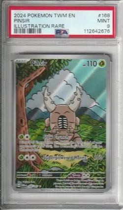 Pinsir #168/167 PSA 9 Illustration Rare Pokemon Twilight Masquerade - Image 1
