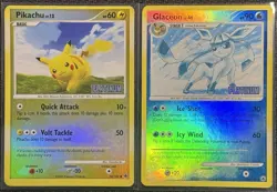 Pokemon TCG • 2x Cards • Pikachu + Glaceon - Platinum Stamped BK Promos • MP-HP - Image 1