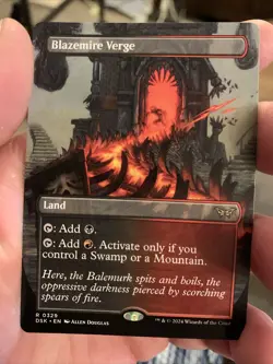 MTG Duskmourn - Blazemire Verge - Borderless Rare Land - Image 1