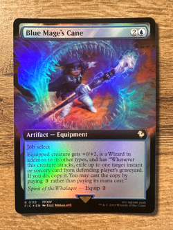 Magic MTG Final Fantasy Blue Mage's Cane #112 *FOIL* Extended Art Rare Commander - Image 1