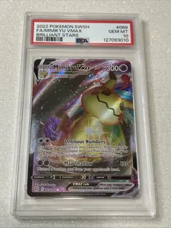 Mimikyu VMAX 069/172 Brilliant Stars Ultra Rare Holo Pokemon TCG PSA 10 - Image 1