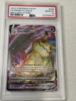 Mimikyu VMAX 069/172 Brilliant Stars Ultra Rare Holo Pokemon TCG PSA 10 - Image 2